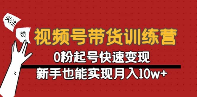 视频号带货训练营：0粉起号快速变现-时光资源网