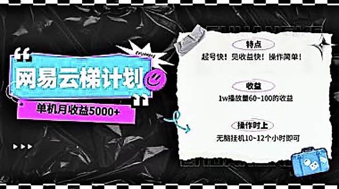 2024网易云云梯计划 单机日300+ 无脑月入5000+-时光资源网